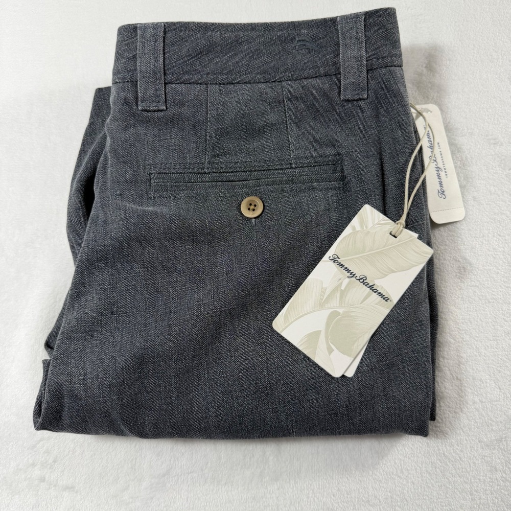 Tommy Bahama Havana Herringbone Shorts Mens 28 Ink Grey Silk Cotton NWT